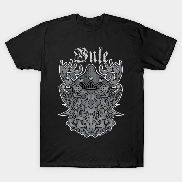 Yule Elf Viking Godmask T-Shirt by celtichammerclub